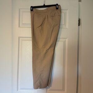 Women’s Tan Dress Pants - Classic Tailored Trousers, cropped fit